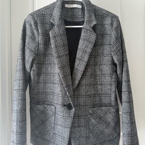Altar'd State Black and White Checkered Polyester Blazer